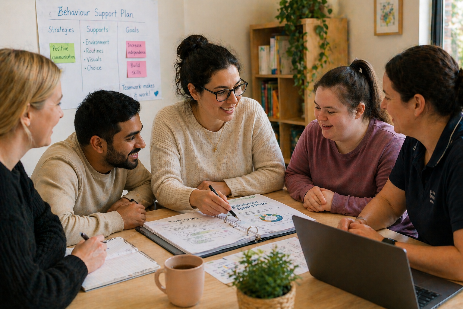 A care team collaborating around a support plan